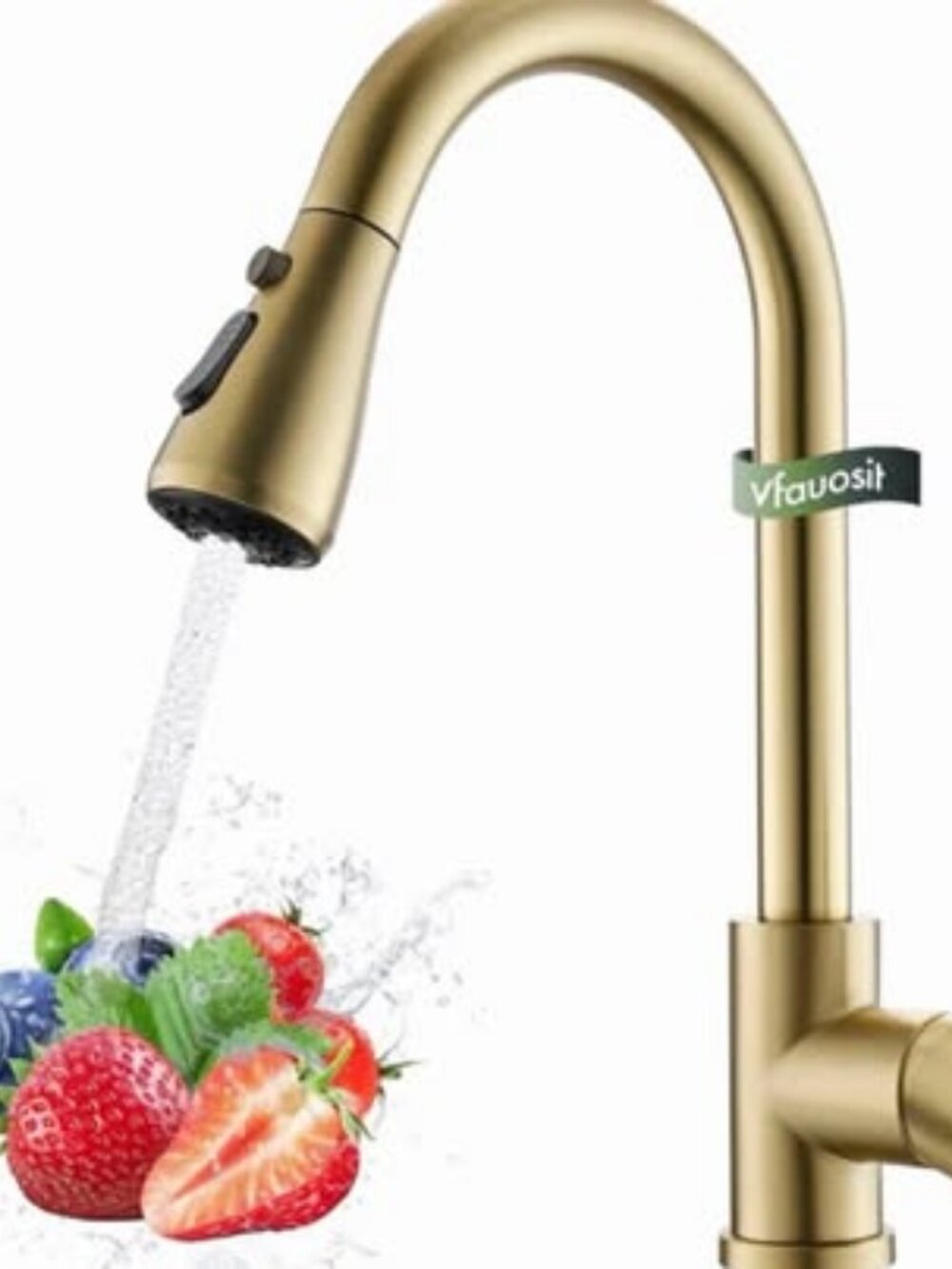 VFAUOSIT Brushed Gold Kitchen Faucet Pull Down